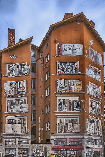 Fresque « La bibliothèque de la cité », Lyon